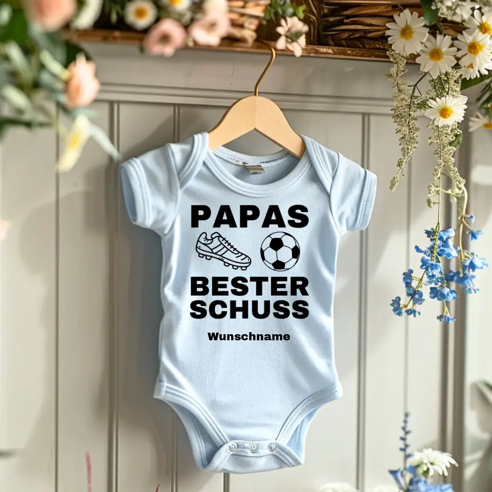 Daddy's Best Shot - Combinaison/grenouillère personnalisée pour bébé, coton 100 % biologique, body de fan de football