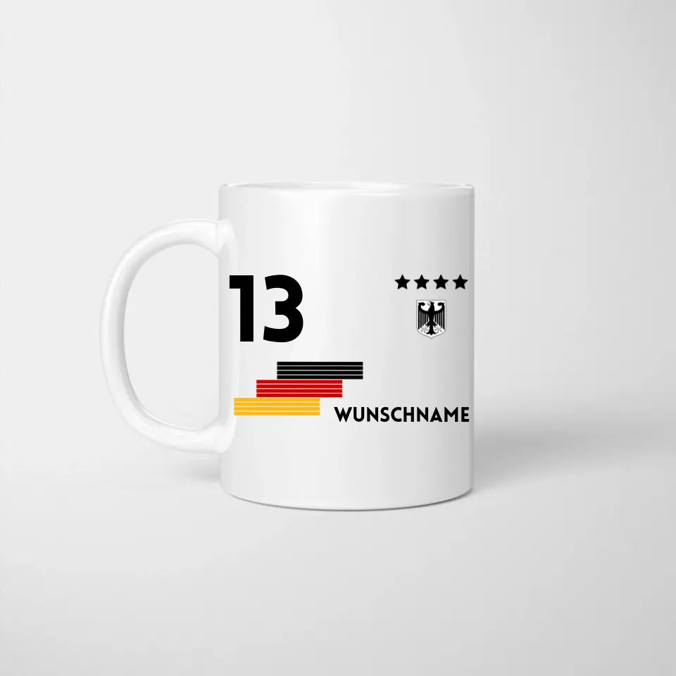 EM 2024 Jersey Cup - Gepersonaliseerde beker voor het Europees kampioenschap voetbal, gewenst nummer en naam, individuele beker fanbeker Duitsland