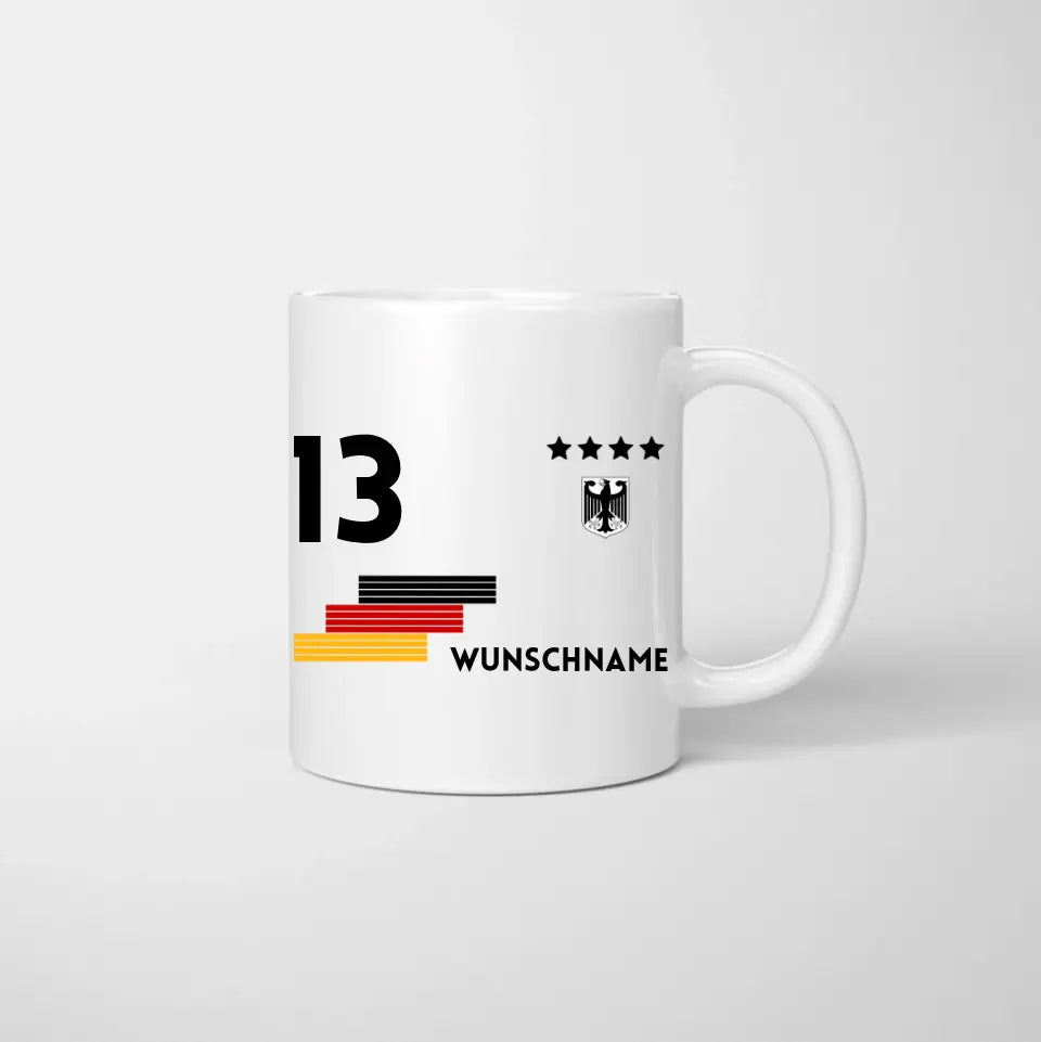 EM 2024 Jersey Cup - Gepersonaliseerde beker voor het Europees kampioenschap voetbal, gewenst nummer en naam, individuele beker fanbeker Duitsland