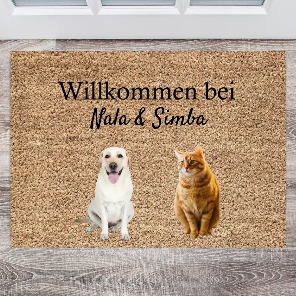 Huisdierdeurmat gepersonaliseerd met foto's van uw vachtvrienden