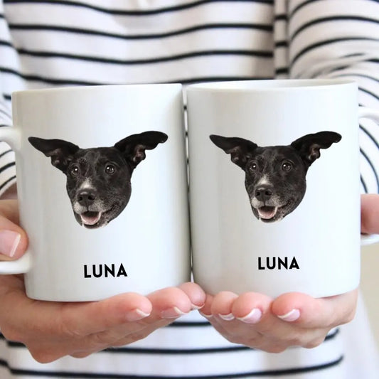 Gepersonaliseerde huisdier fotomok (gezicht op mok)