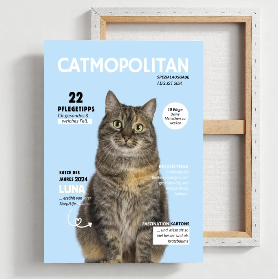 Gepersonaliseerde pet cover poster - kattenmagazine met foto van jouw kat/kater