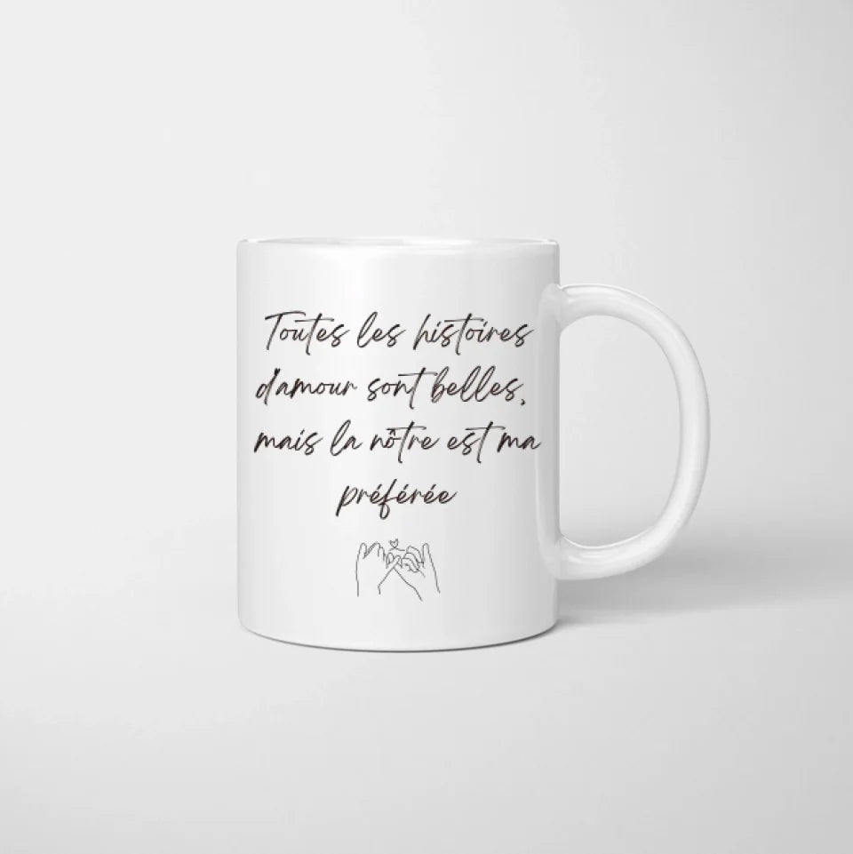 Toutes les histoires d'amour sont belles - Mok gepersonaliseerd voor koppels, individueel cadeau