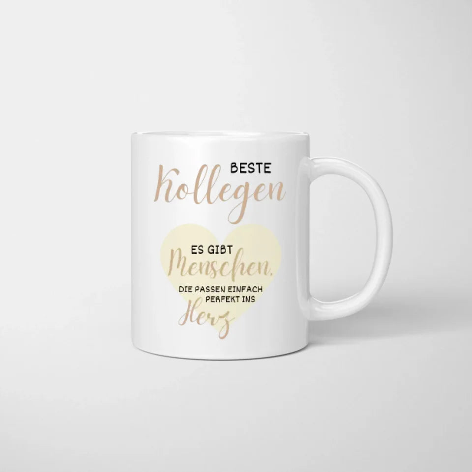 Meilleurs collègues, certaines personnes correspondent parfaitement à votre cœur - Mug personnalisé pour amis et collègues (2-4 personnes)