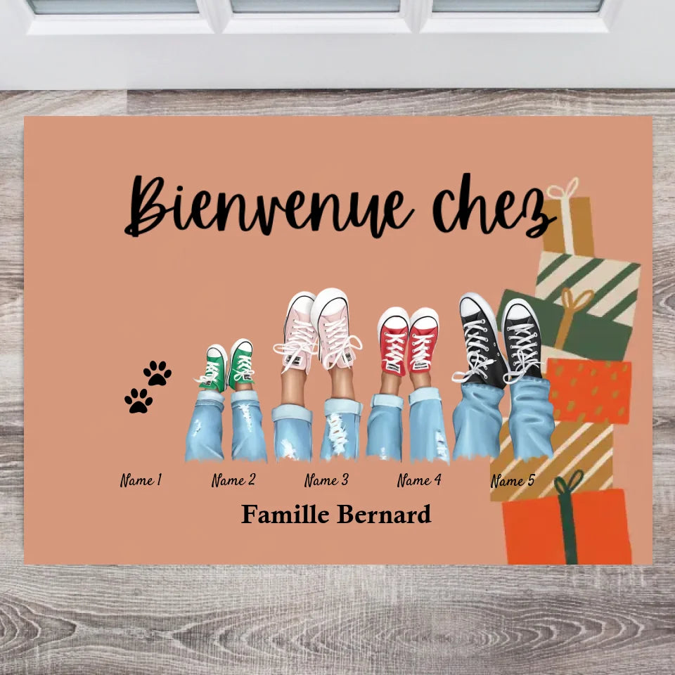 Welkom bij ons thuis/ Prettige Kerstdagen - Gepersonaliseerde Kerstboomversiering voor het hele gezin