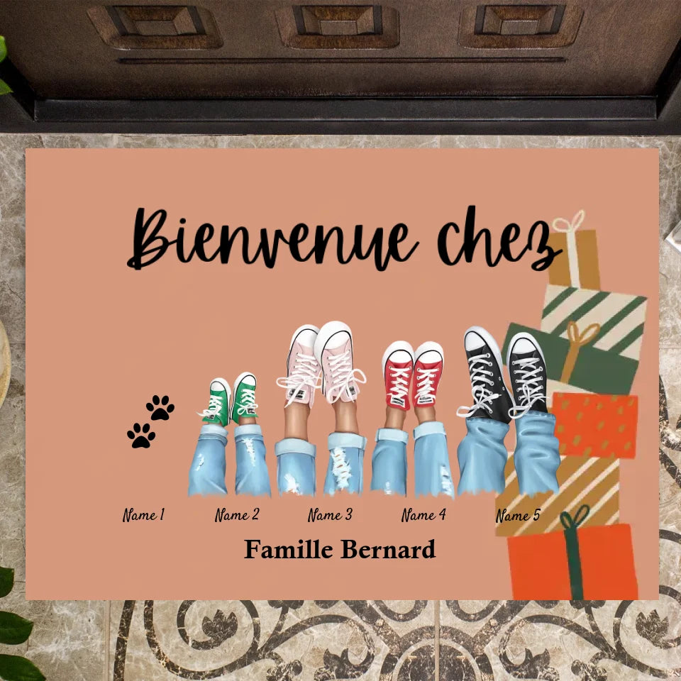 Welkom bij ons thuis/ Prettige Kerstdagen - Gepersonaliseerde Kerstboomversiering voor het hele gezin