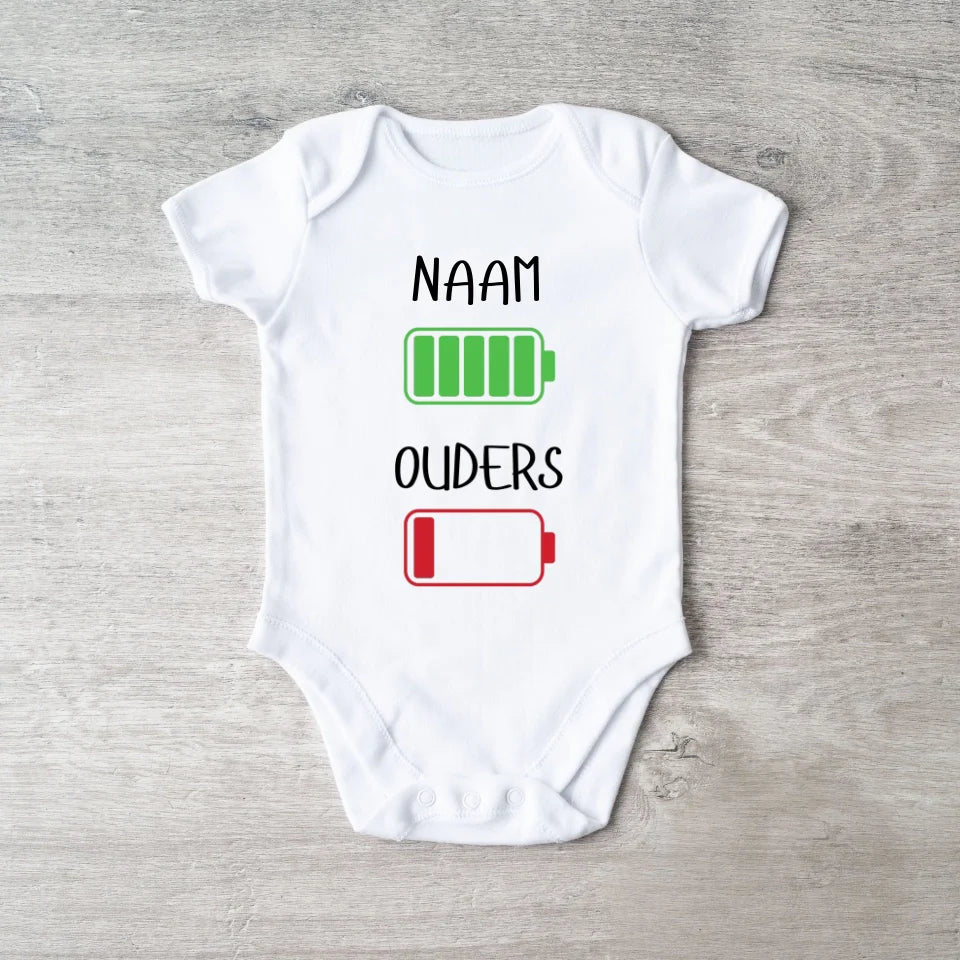 Ik : beaucoup d'énergie, plus âgé : peu d'énergie - Grenouillère/combinaison bébé personnalisée pour Noël, 100% coton biologique