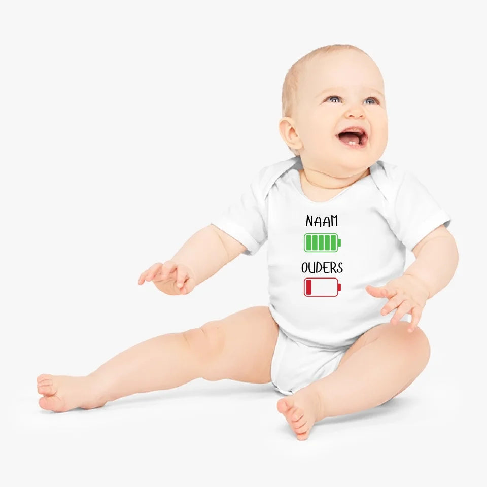 Ik : beaucoup d'énergie, plus âgé : peu d'énergie - Grenouillère/combinaison bébé personnalisée pour Noël, 100% coton biologique