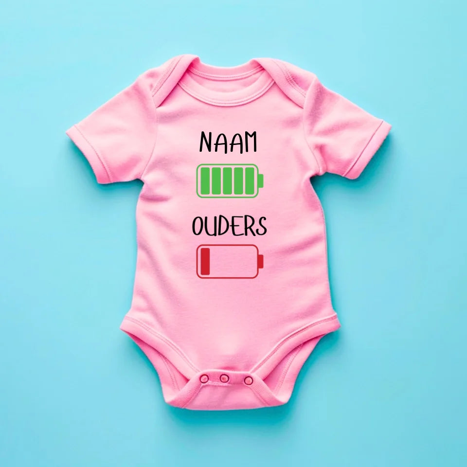 Ik : beaucoup d'énergie, plus âgé : peu d'énergie - Grenouillère/combinaison bébé personnalisée pour Noël, 100% coton biologique