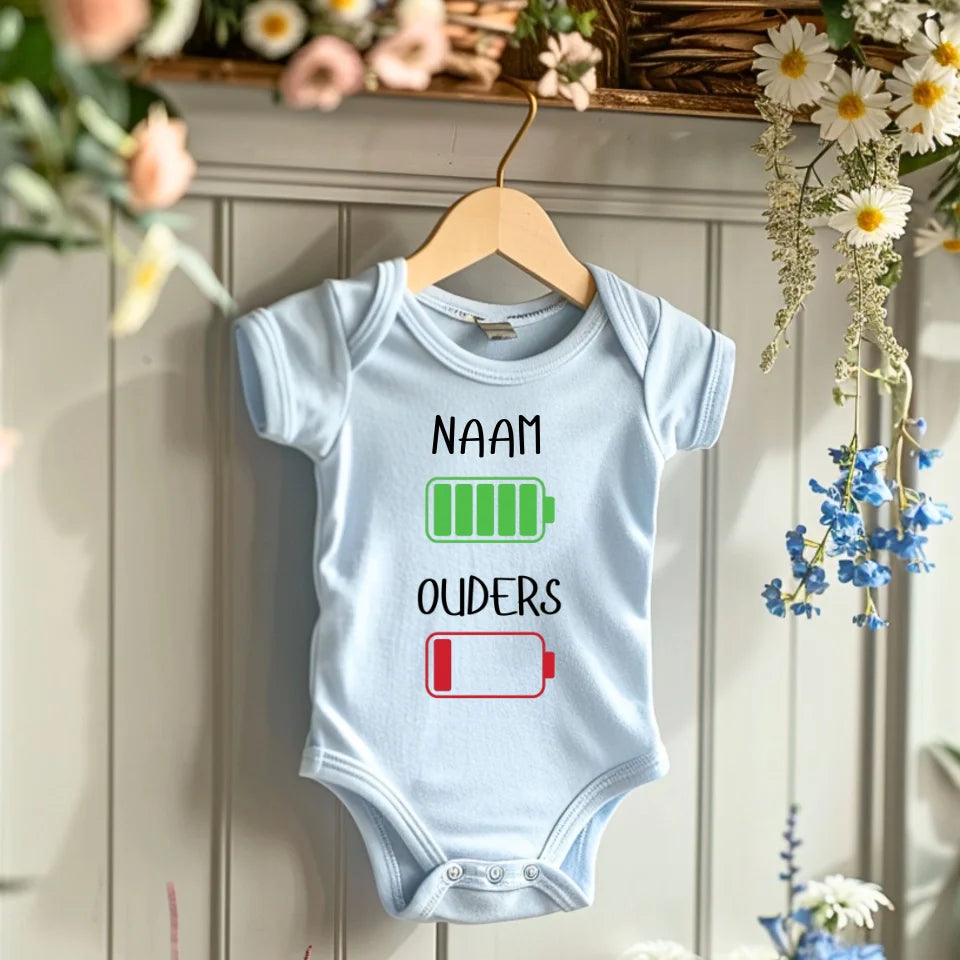 Ik : beaucoup d'énergie, plus âgé : peu d'énergie - Grenouillère/combinaison bébé personnalisée pour Noël, 100% coton biologique