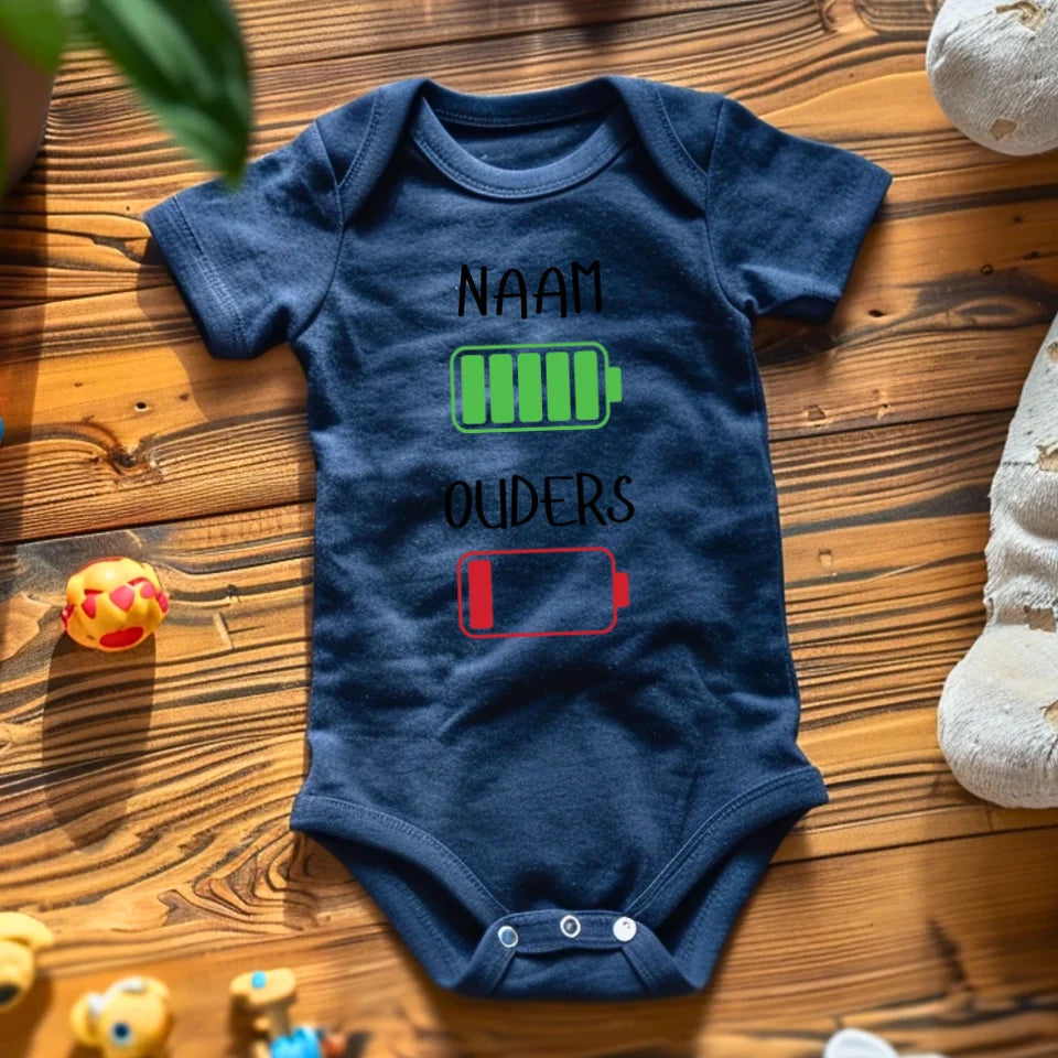 Ik : beaucoup d'énergie, plus âgé : peu d'énergie - Grenouillère/combinaison bébé personnalisée pour Noël, 100% coton biologique