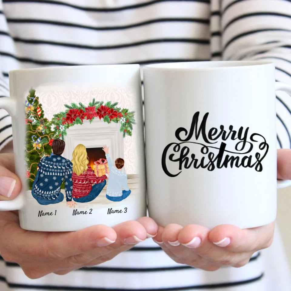 Kerstmis Gelukkige Familie - Persoonlijke Mok (1-2 kinderen)