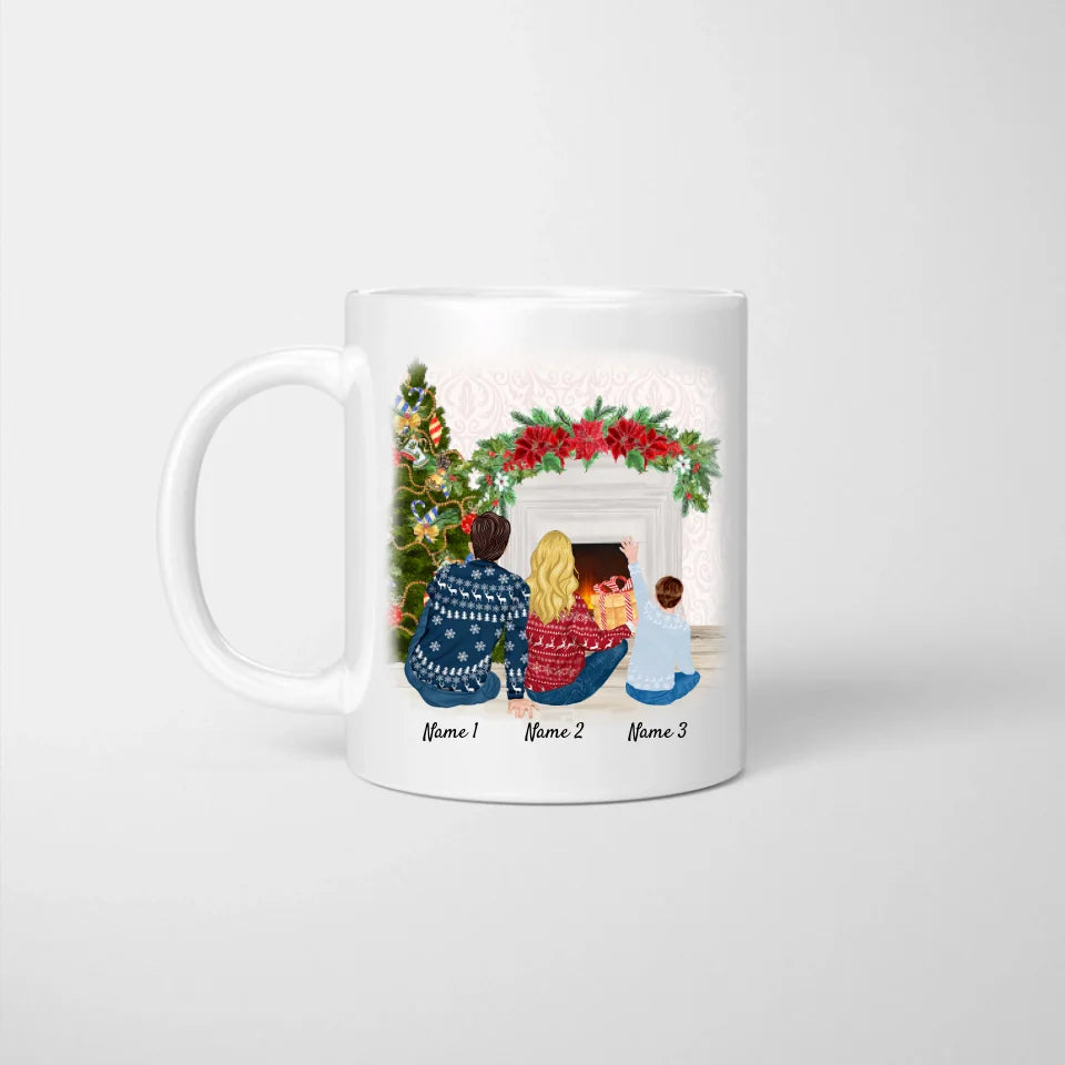 Kerstmis Gelukkige Familie - Persoonlijke Mok (1-2 kinderen)