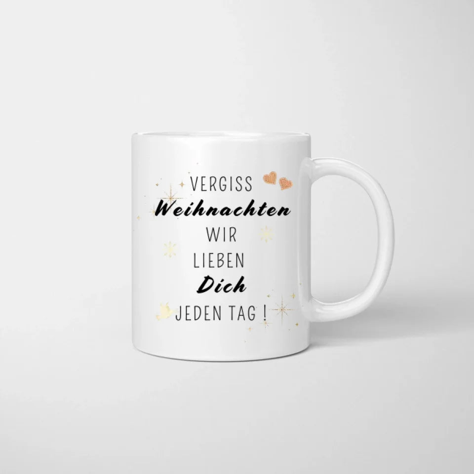 Maman, on t'aime tous les jours - Mug personnalisé pour Noël (maman avec 1 à 4 enfants)