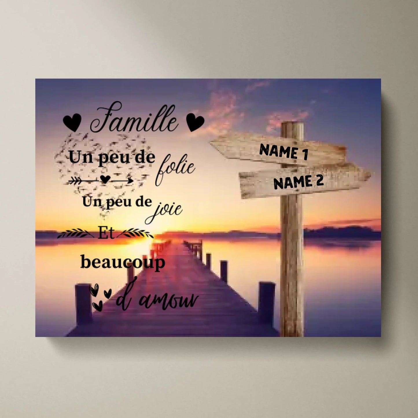 Familie een beetje vreugde en een mooie liefde - Gepersonaliseerd canvas