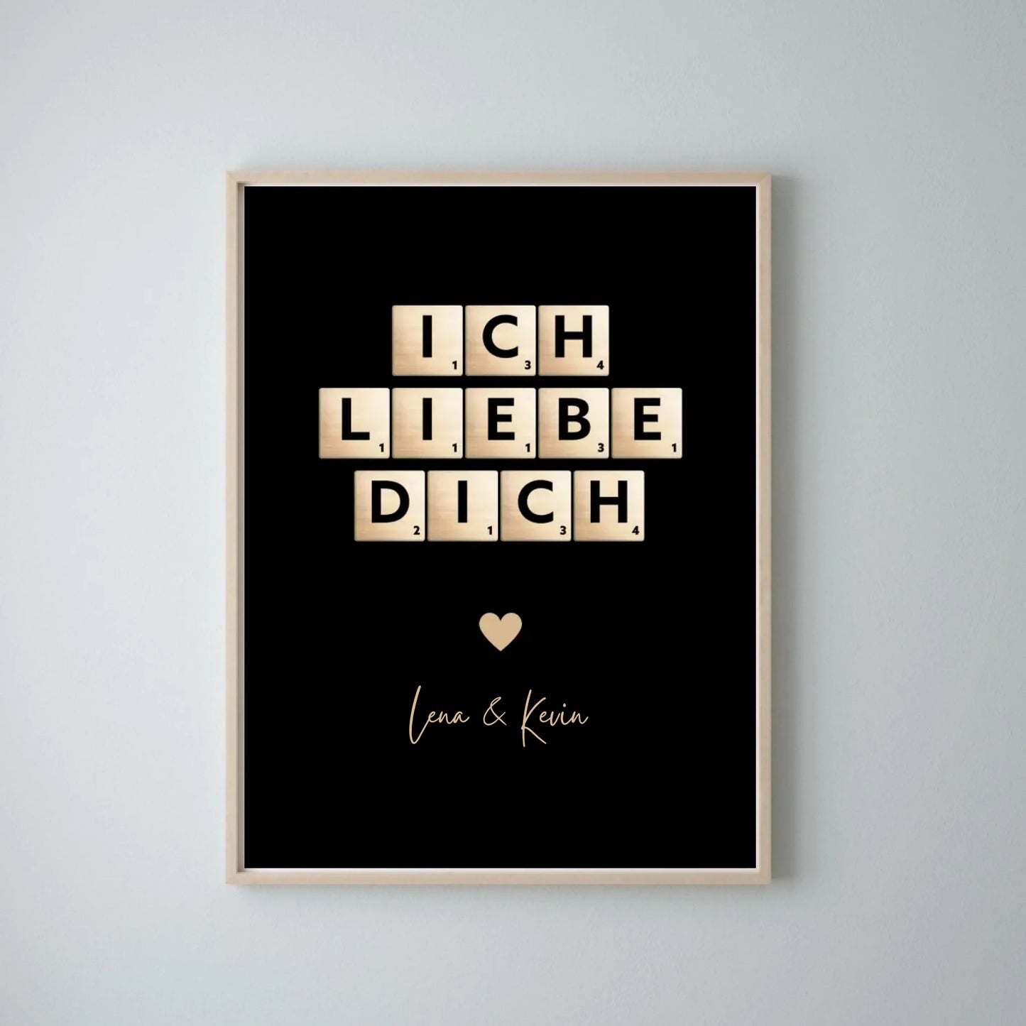 Ik hou van jou canvas Scrabble letters - Gepersonaliseerd canvas voor koppels, je partner