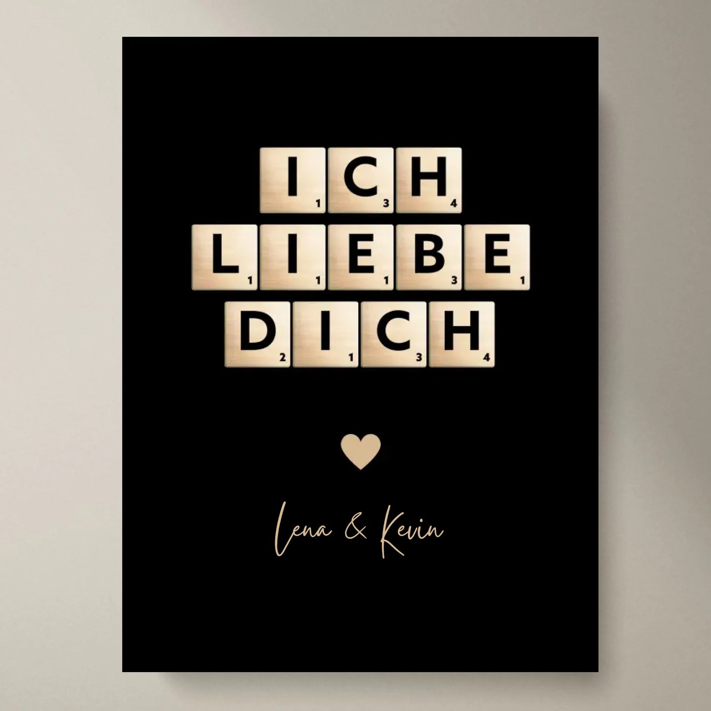 Ik hou van jou canvas Scrabble letters - Gepersonaliseerd canvas voor koppels, je partner