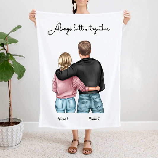 Bestes Pärchen - Personalisierte Fleece-Kuscheldecke