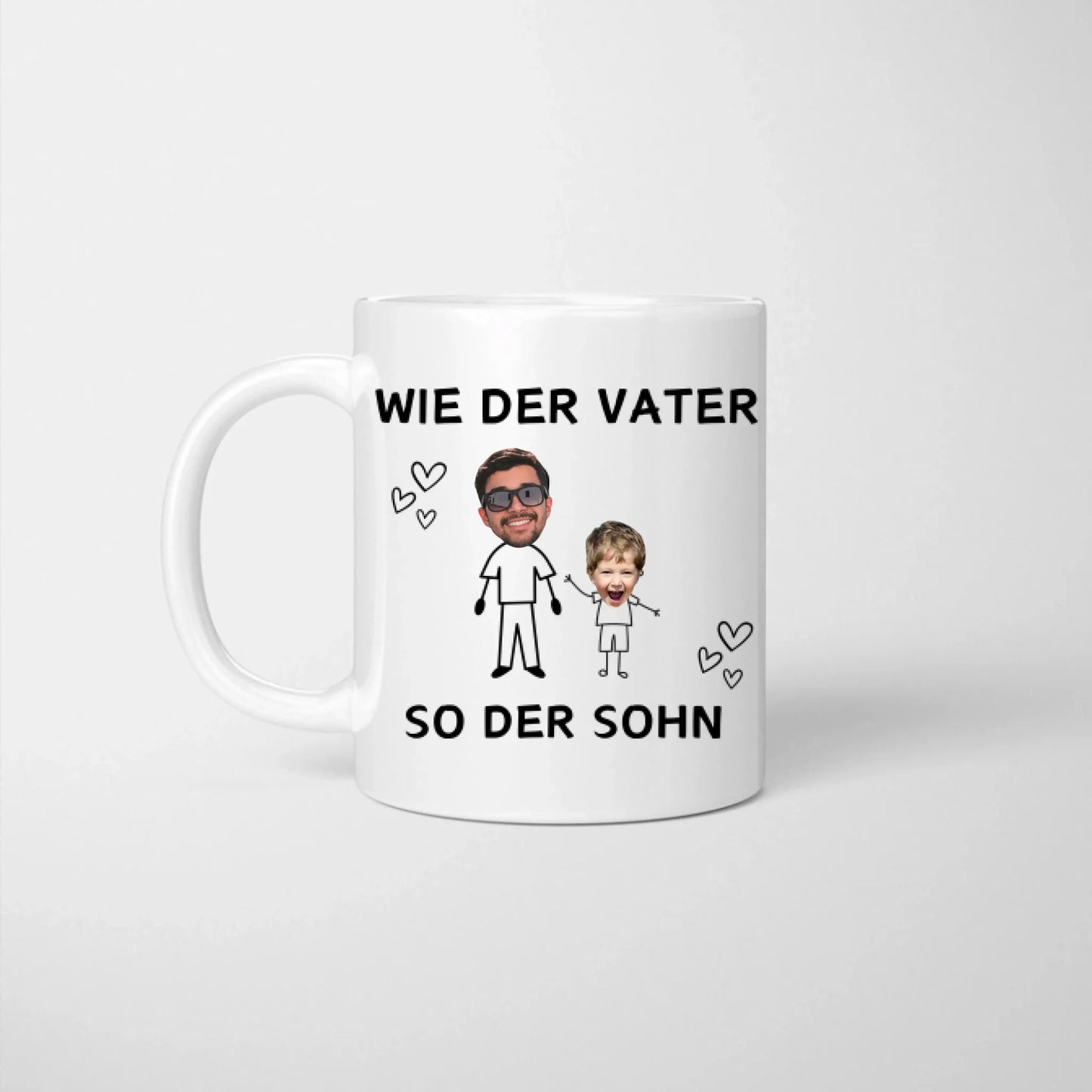 Tel père, tel fils/telle fille (visages sur la tasse) - Tasse photo papa et enfant