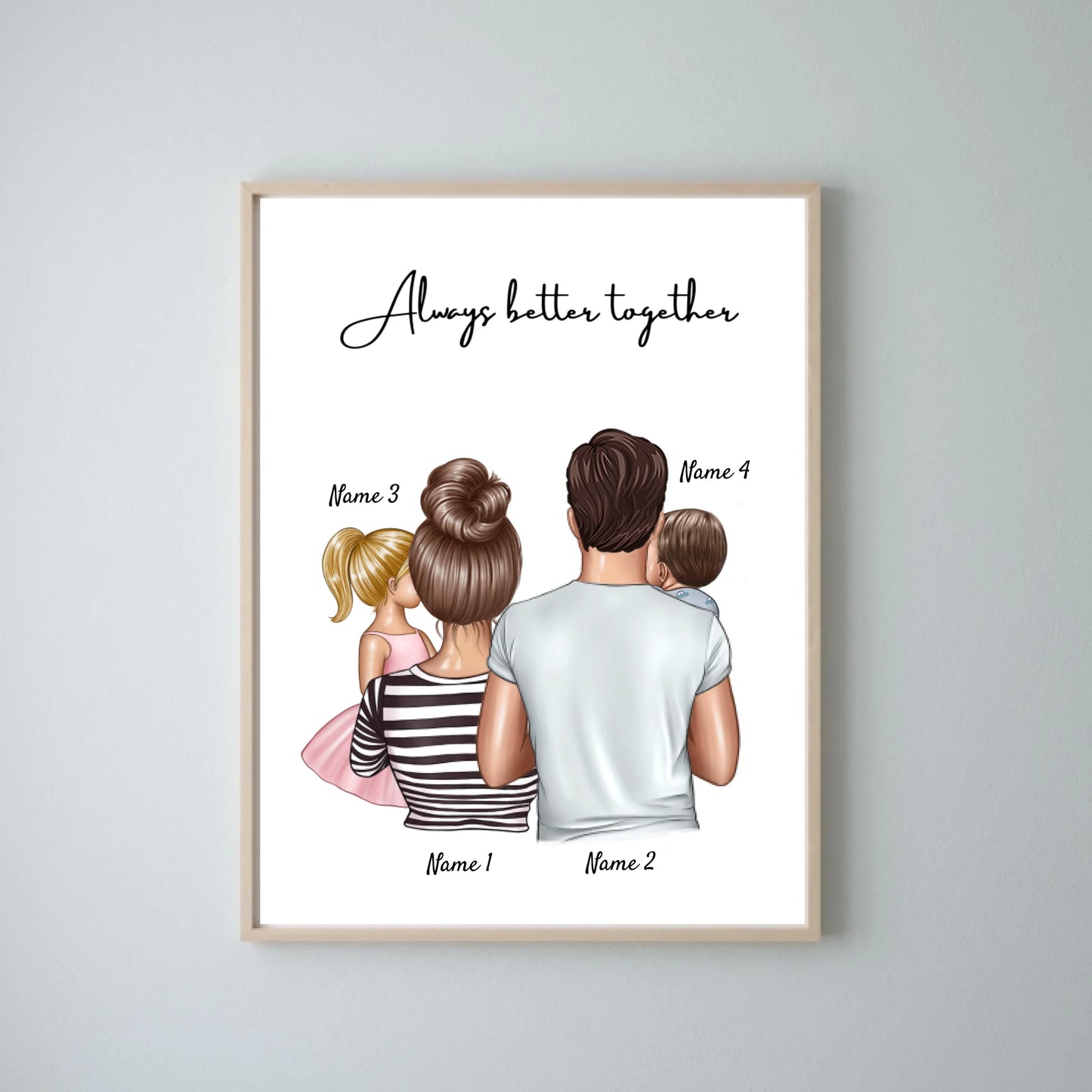 Happy Family - Affiche personnalisée avec cadre avec toute la famille
