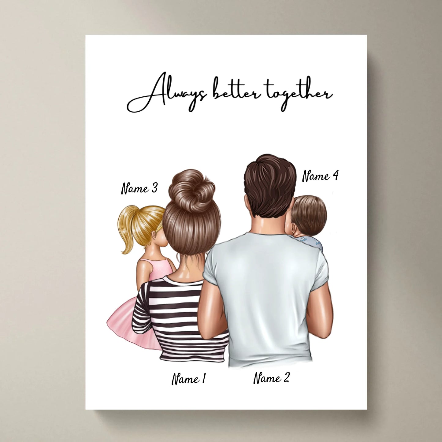 Happy Family - Affiche personnalisée avec cadre avec toute la famille