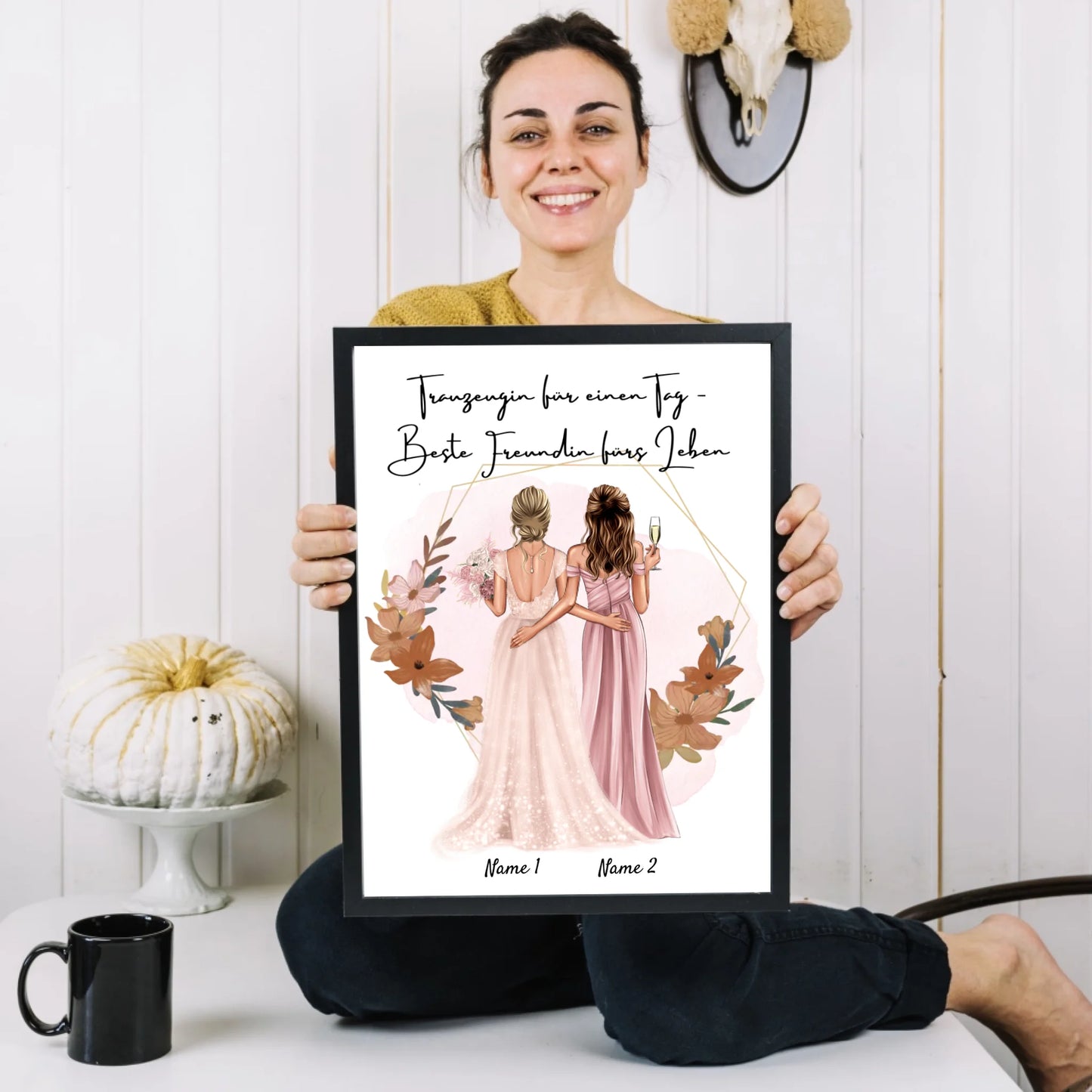 Bruidsmeisje voor één dag - Beste vriend voor het leven - Gepersonaliseerde verlovings/rouwposter