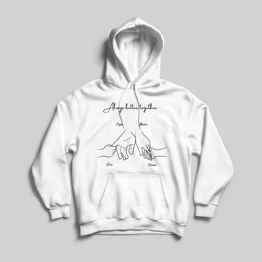 Hand in Hand - Personalisierter Kapuzen-Pullover Unisex, Familien-Hoodie