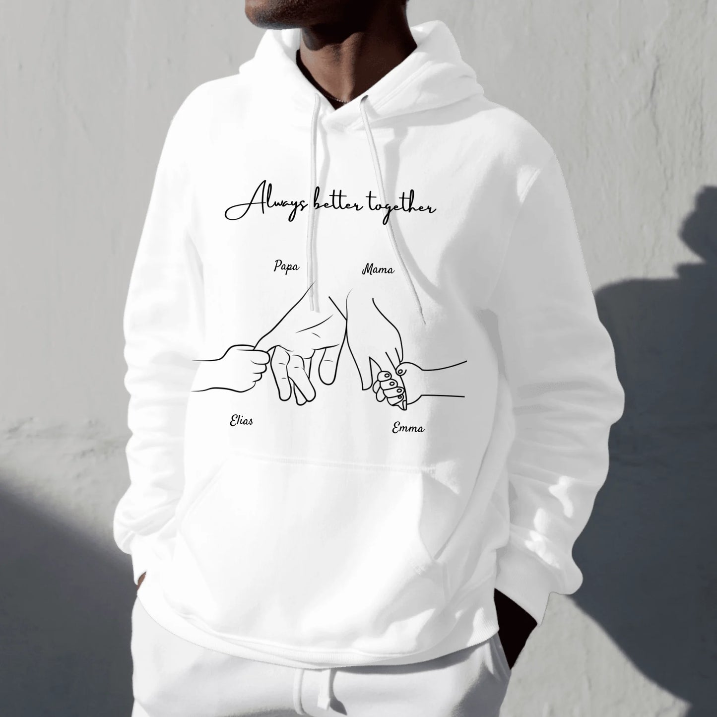 Hand in Hand - Gepersonaliseerde Unisex Hoodie, Familie Hoodie