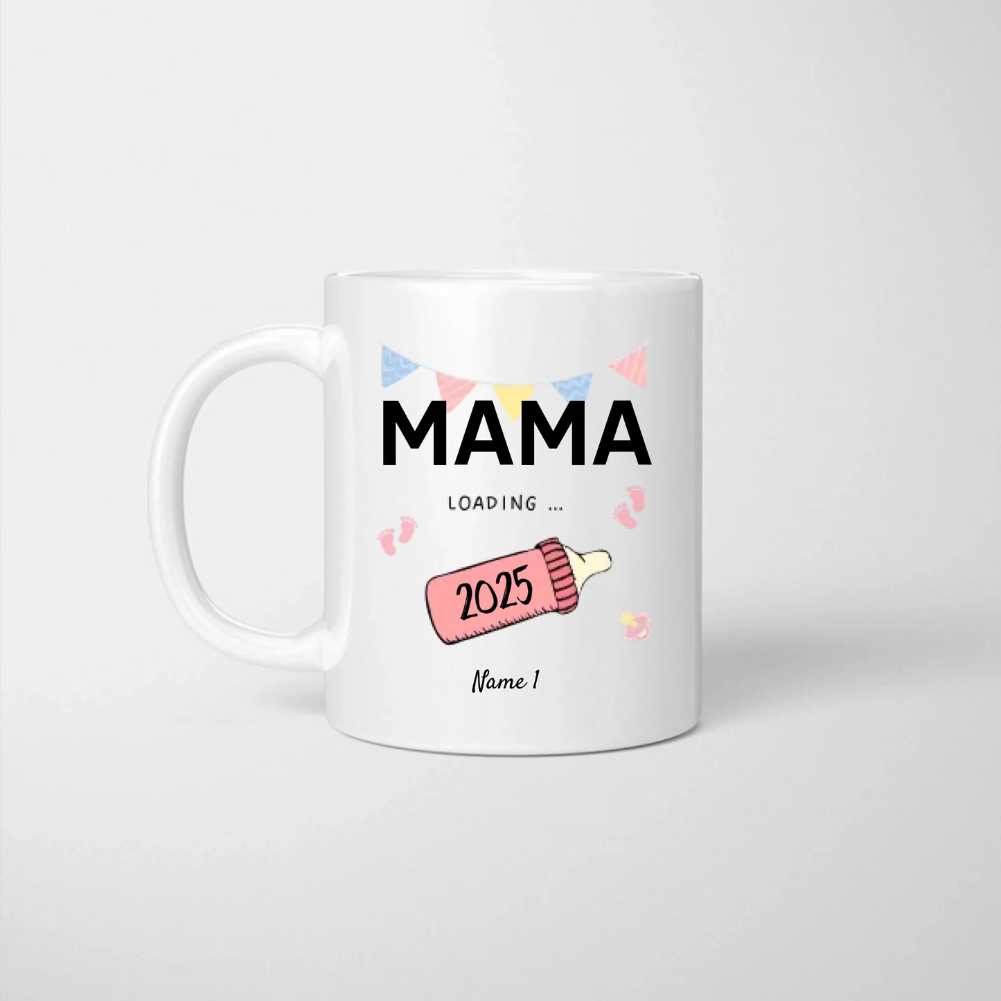 Mama Loading 2024 - Gepersonaliseerde mok voor aanstaande moeders, vaders, voor de aankondiging (mama, papa, oma, opa, meter, peetvader)