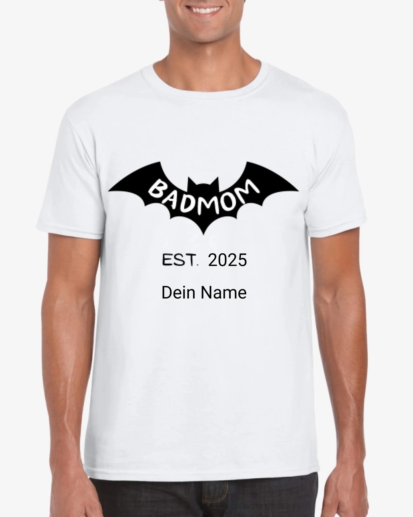 Badmom (Dadman) depuis 2024 - T-shirt personnalisé pour future maman, annonce naissance/grossesse 100% coton