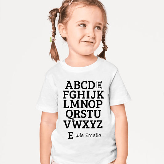 ABC Student - Gepersonaliseerd T-shirt voor kinderen, voor schoolinschrijving, 1e klas, eigen naam (100% katoen)