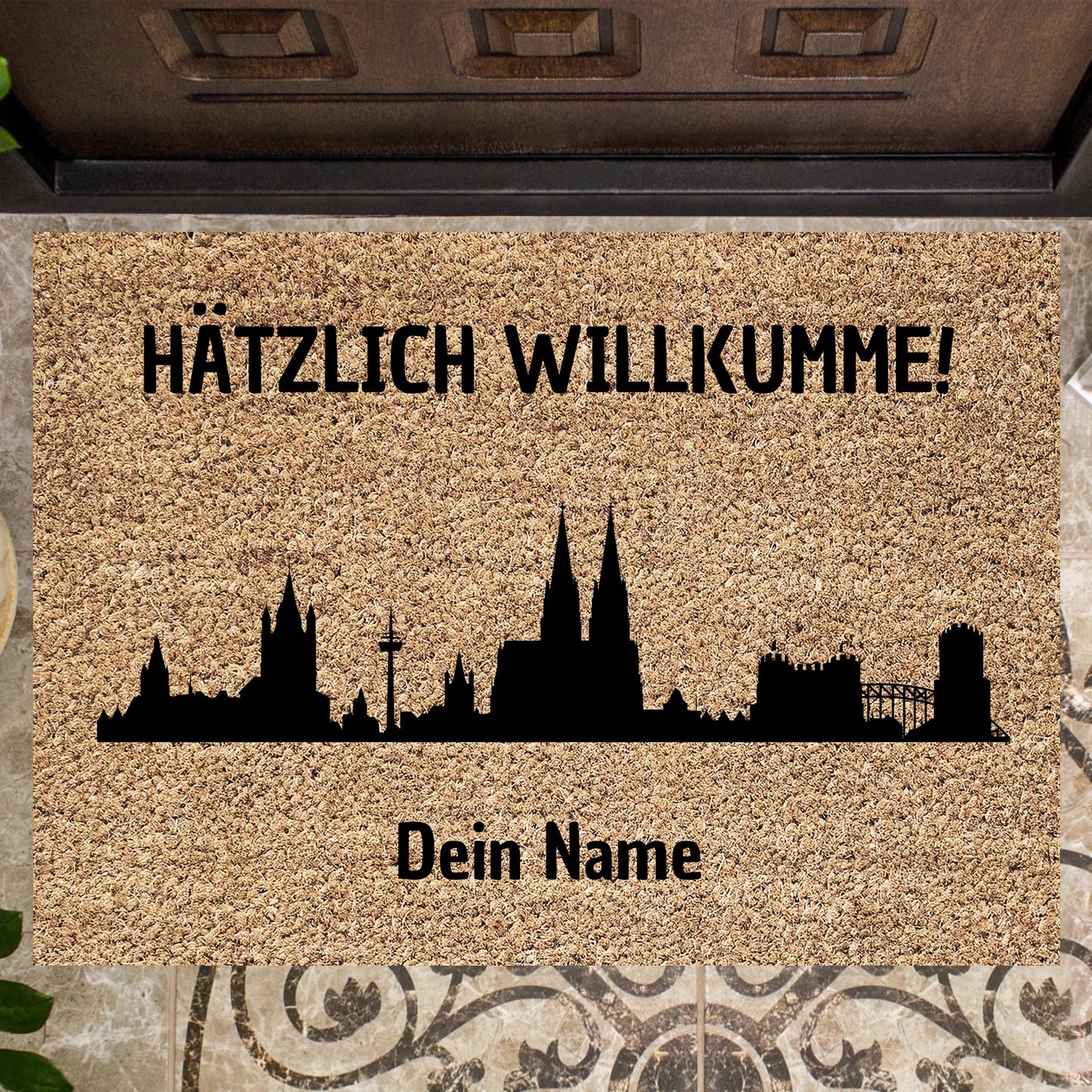 Skyline van Keulen, van harte welkom! - Gepersonaliseerde deurmat