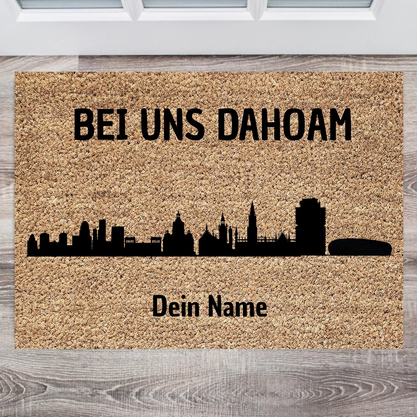 Skyline van München, Thuis bij ons - Gepersonaliseerde deurmat