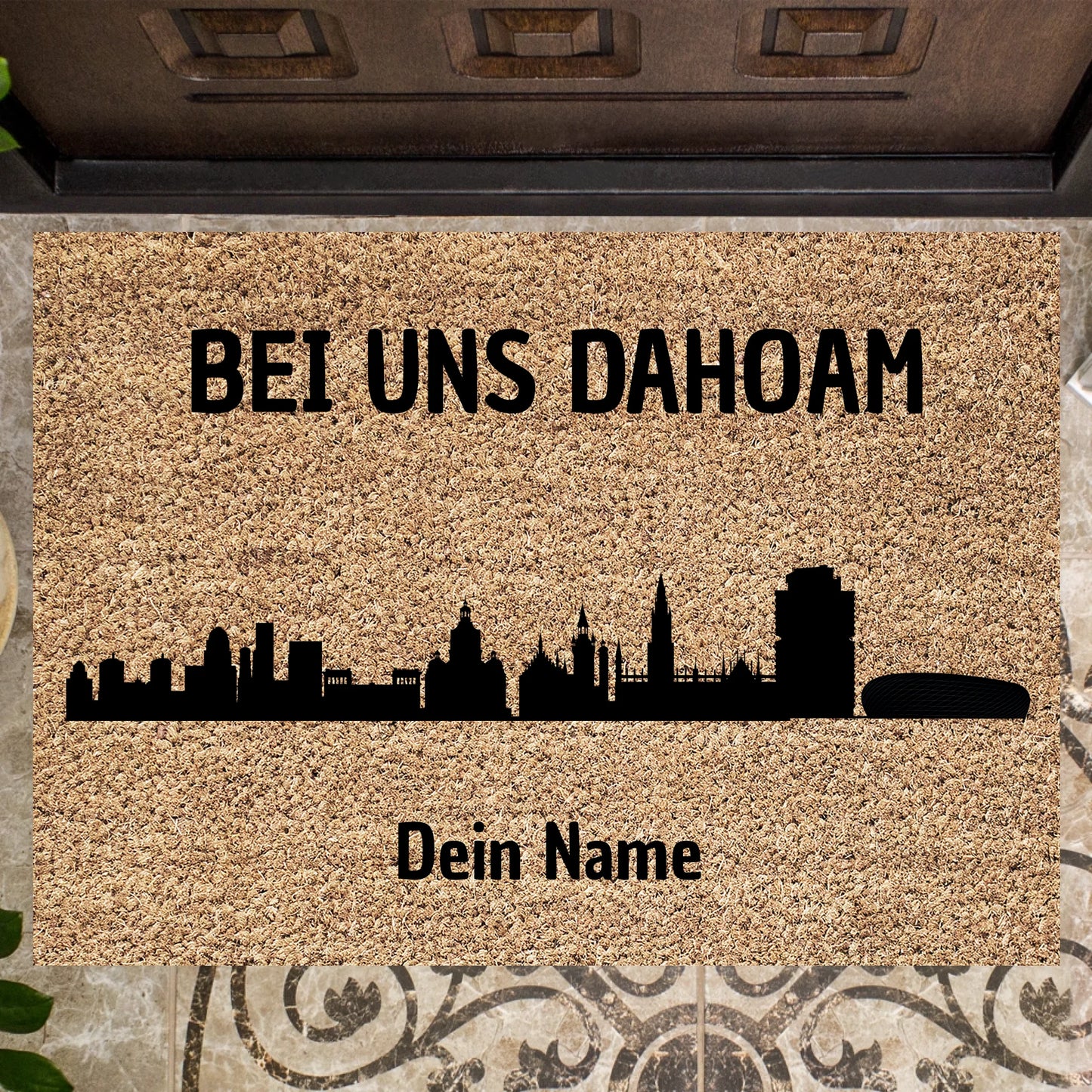 Skyline van München, Thuis bij ons - Gepersonaliseerde deurmat