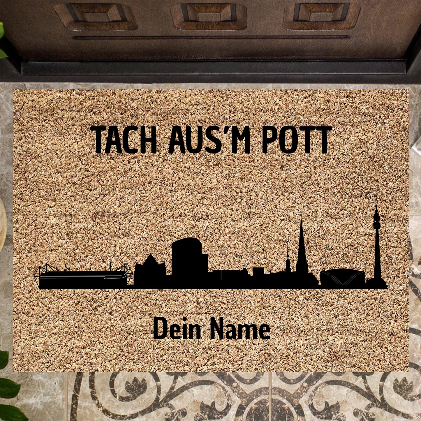 Skyline van Dortmund, Hallo vanuit de Pott - Gepersonaliseerde deurmat