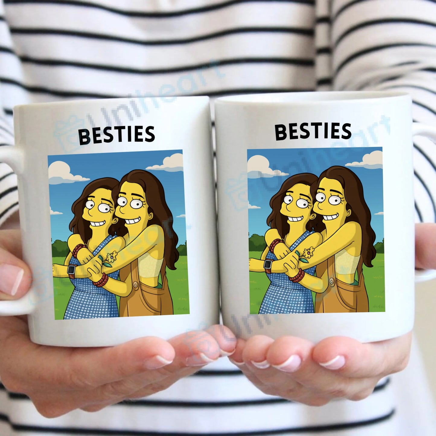Gepersonaliseerde fotomok met beste vriendinnenstrip (verander je foto's in een gele striptekening)