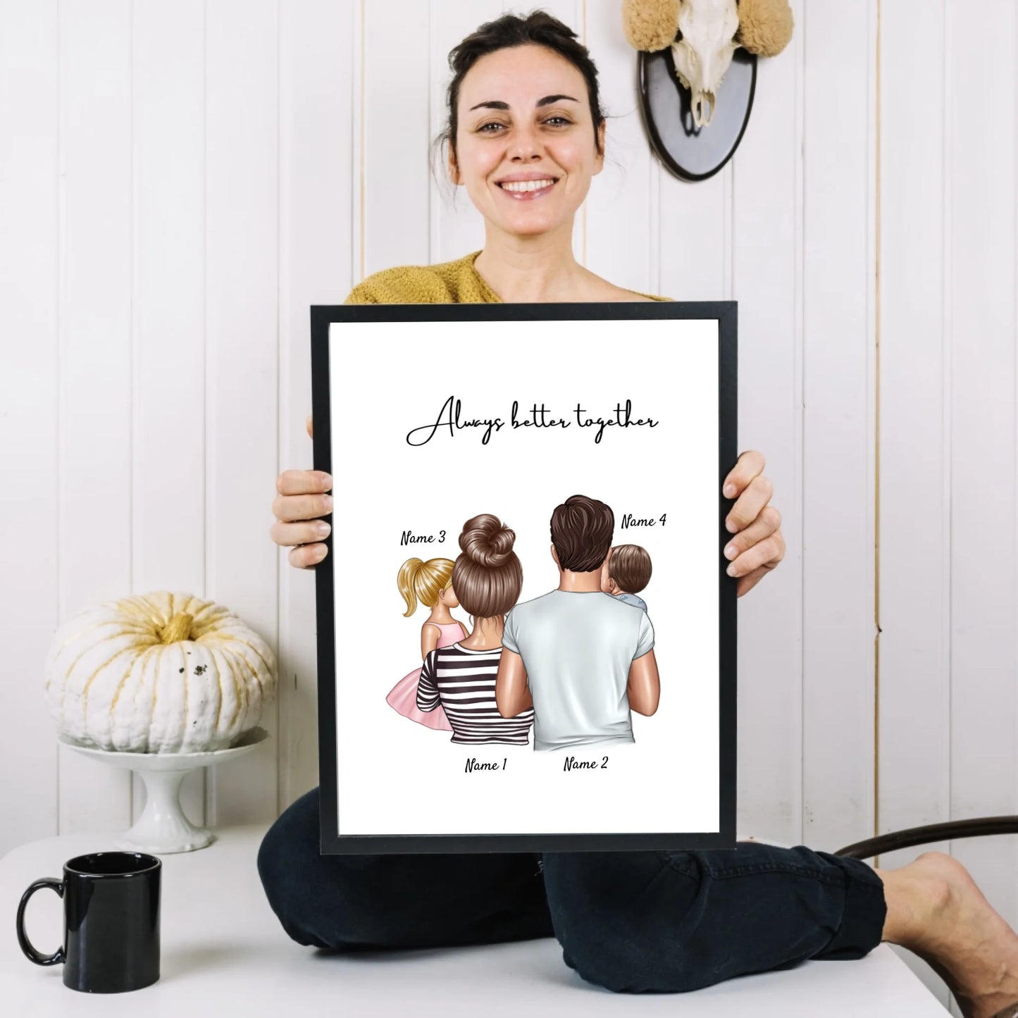 Ouders met kinderen - Persoonlijke Poster (Ouders met 1-4 kinderen)