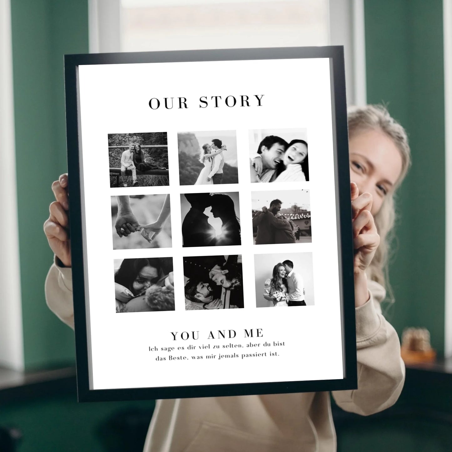 "Our Story" Gepersonaliseerd fotocollage op canvas voor koppels, je partner