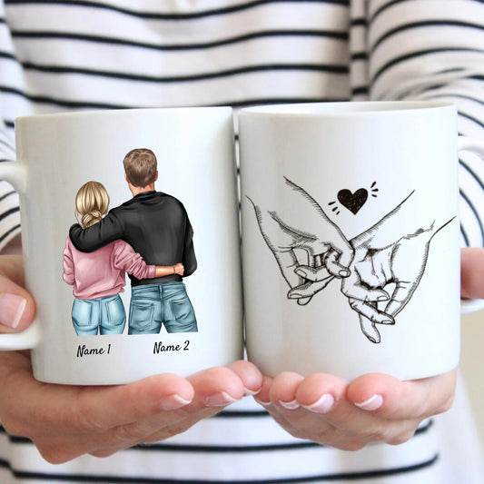 Meilleur couple main dans la main - Mug personnalisé pour votre partenaire, cadeau pour couples, Saint-Valentin