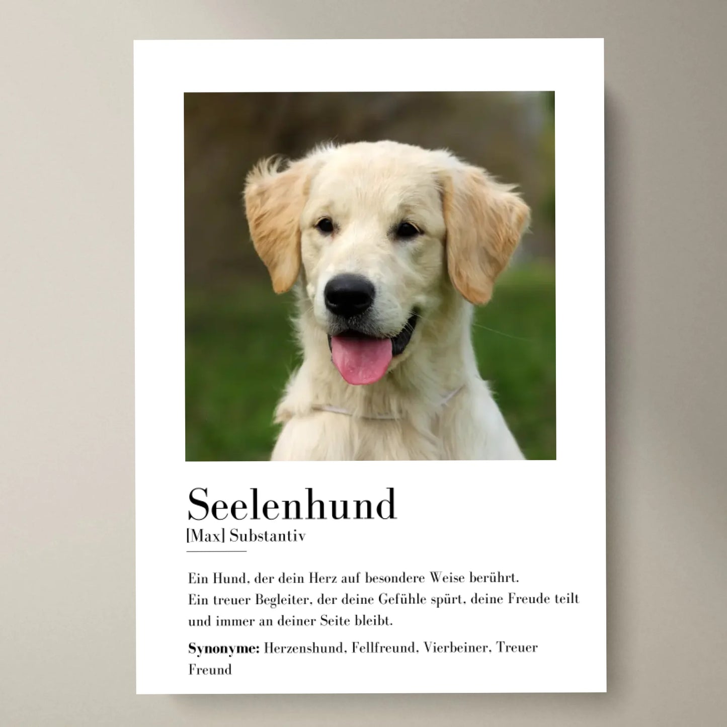 Fotoposter met de definitie van een 'Soul Dog' - Gepersonaliseerd huisdiercadeau