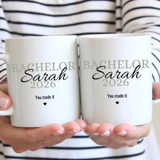 Bachelor Beker 2026 - Gepersonaliseerde beker voor afstuderen, eindexamen, studie, bachelor, master, opleiding, middelbare school, examen, inschrijving