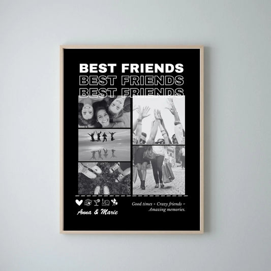 Girlfriends Forever - Gepersonaliseerde fotoposter (upload 3-5 foto's)