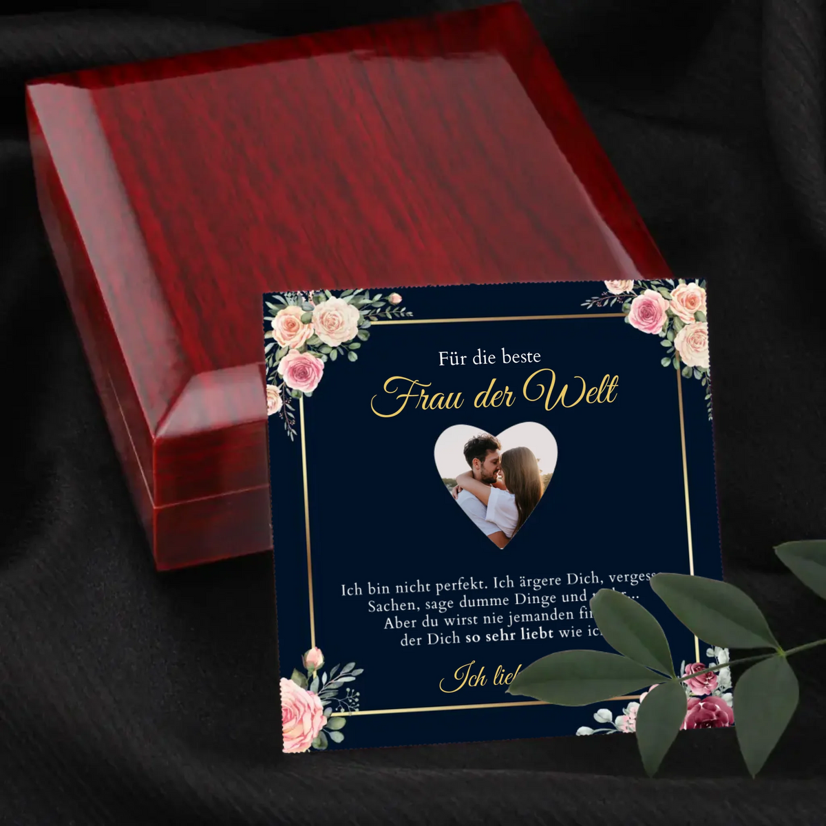 Forever Love "Meilleure femme" - Collier avec pendentif coeur & carte photo personnalisée