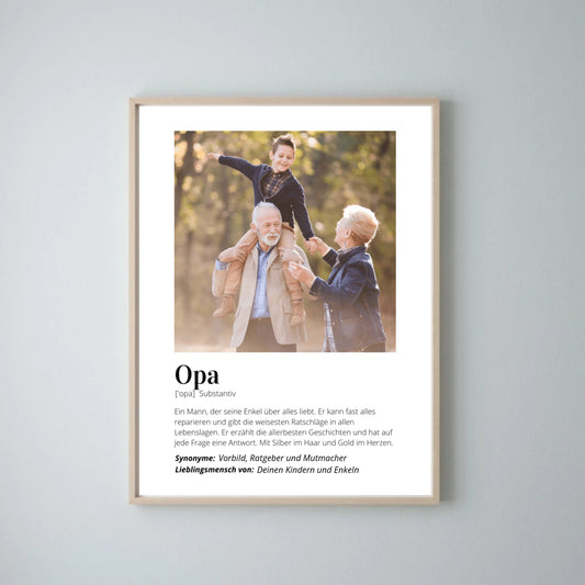 Poster photo "Définition" - Cadeau personnalisé "Grand-père