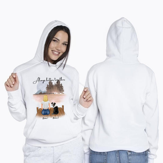 Frauchen mit Haustier - Personalisierter Kapuzen-Pullover Unisex (Hund & Katze)