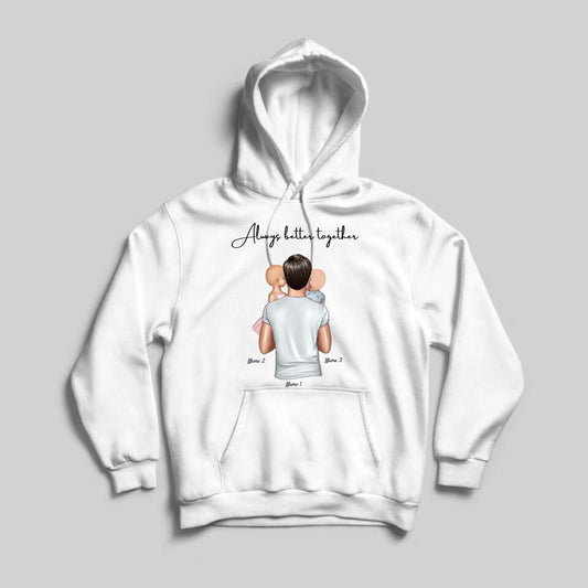 Bester Papa - Personalisierter Kapuzen-Pullover Unisex (Bis zu 4 Kinder)