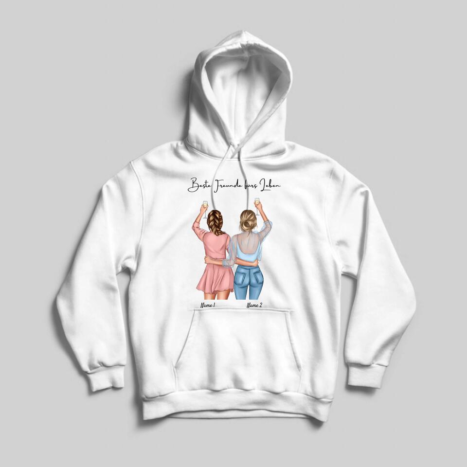 Best Friends Cheers - Personalised Hoodie Unisex