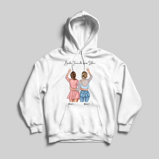 Beste Freundinnen Cheers - Personalisierter Kapuzen-Pullover Unisex