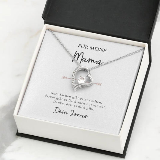 Forever Love "Pour Maman" - Collier avec pendentif coeur & carte personnalisée