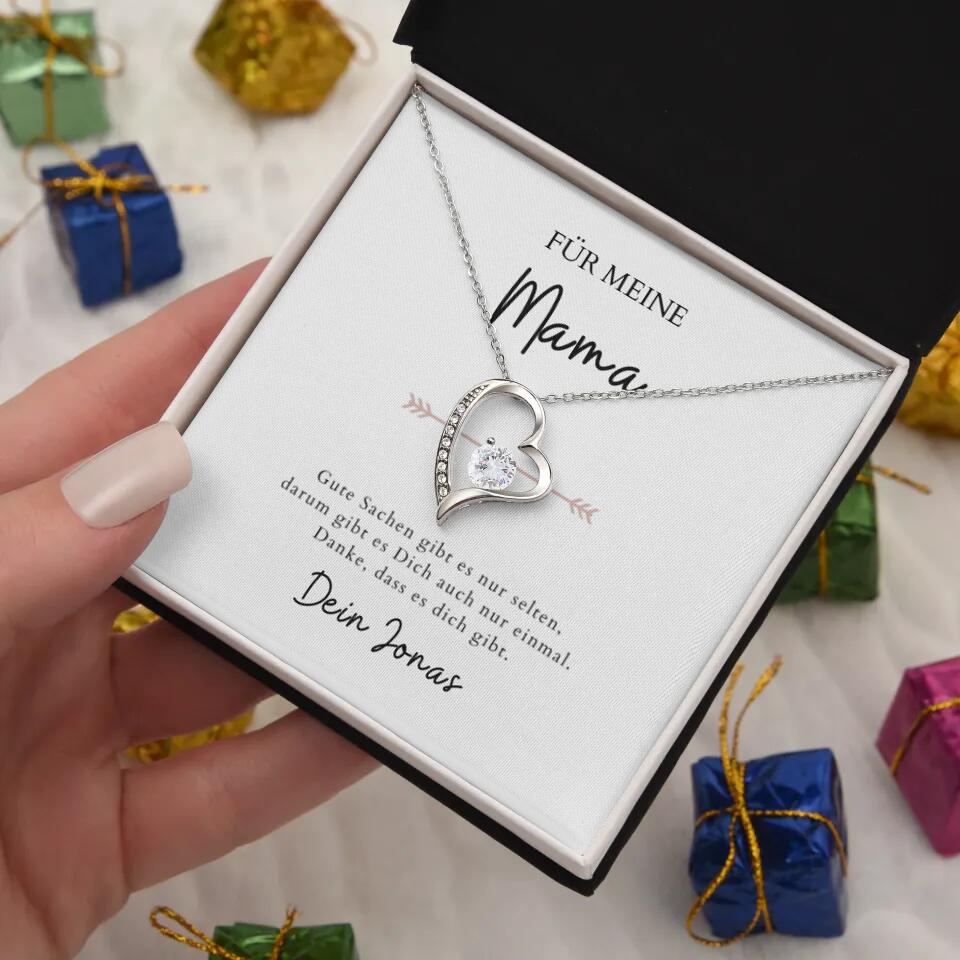 Forever Love "Pour Maman" - Collier avec pendentif coeur & carte personnalisée